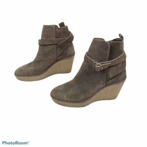 Pierre Hardy calf suede wedge booties size 40